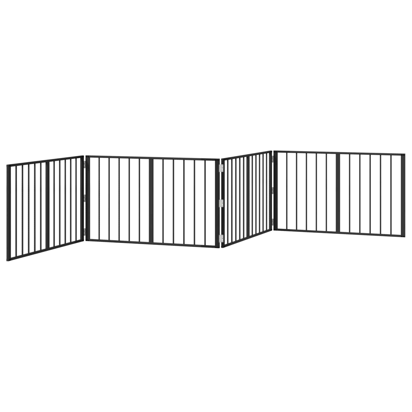 Hondenhek 4 pcs Zwart 100 x 60 cm Gegalvaniseerd staal