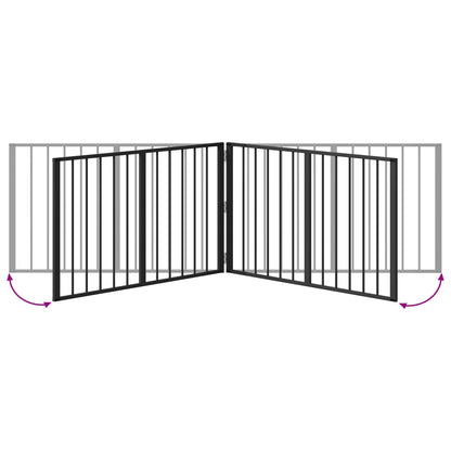 Hondenhek 4 pcs Zwart 100 x 60 cm Gegalvaniseerd staal