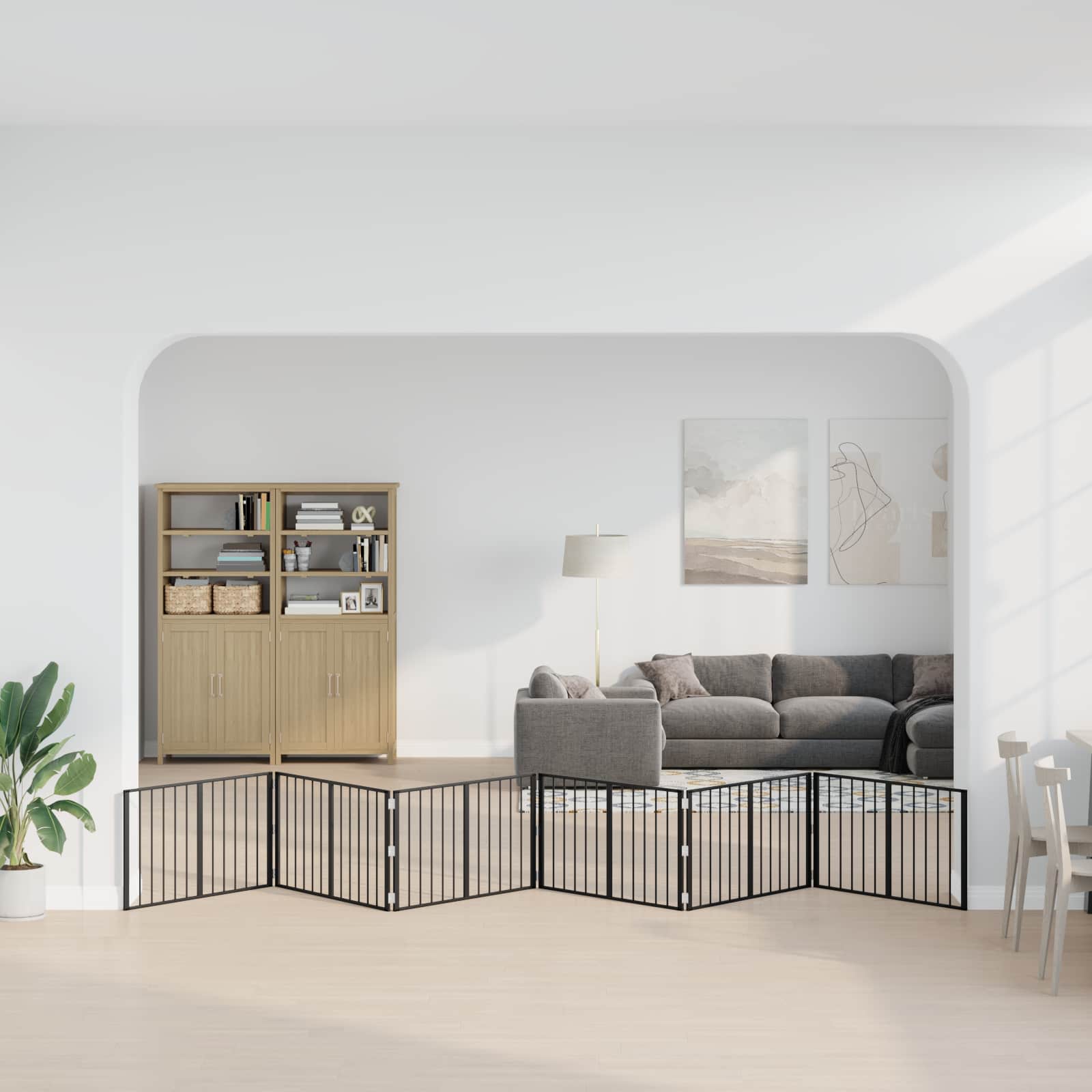 Hondenhek 6 pcs Zwart 100 x 60 cm Gegalvaniseerd staal