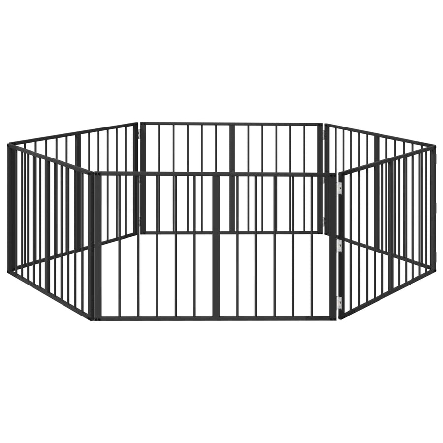 Hondenhek 6 pcs Zwart 100 x 60 cm Gegalvaniseerd staal