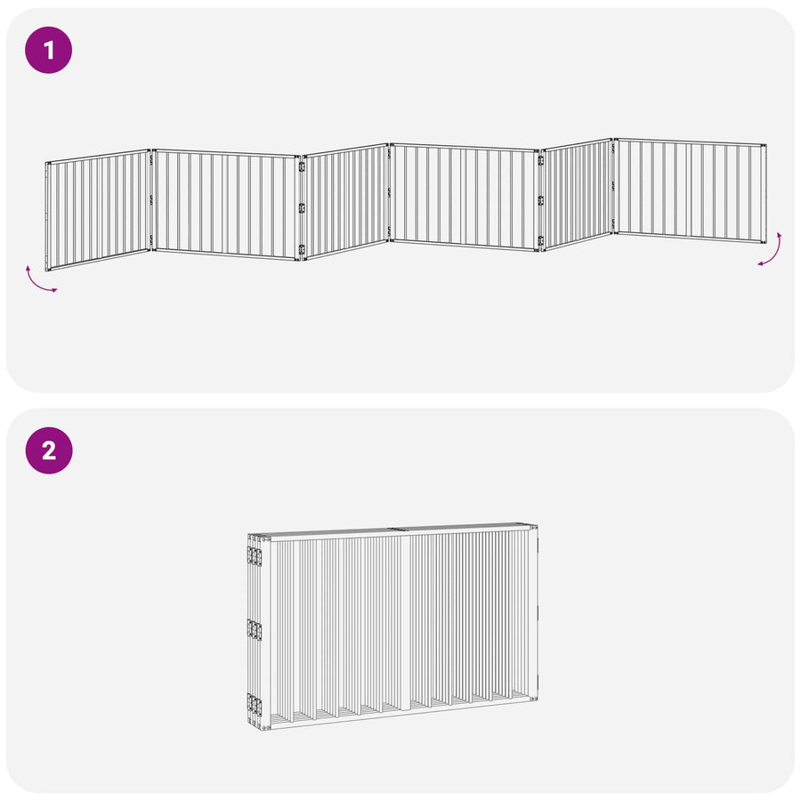 Hondenhek 6 pcs Zwart 100 x 60 cm Gegalvaniseerd staal