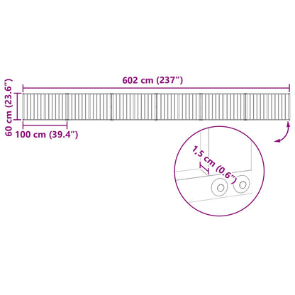 Hondenhek 6 pcs Zwart 100 x 60 cm Gegalvaniseerd staal
