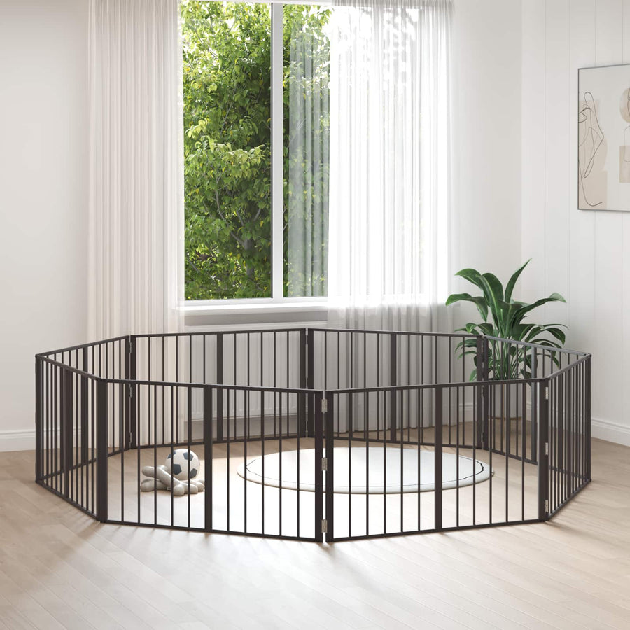 Hondenhek 8 pcs Zwart 100 x 60 cm Gegalvaniseerd staal