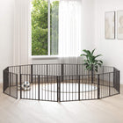 Dog fence 10 pcs Black 100 x 60 cm Galvanized steel