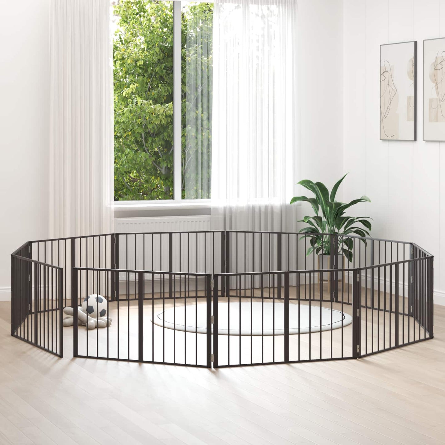 Hondenhek 10 pcs Zwart 100 x 60 cm Gegalvaniseerd staal