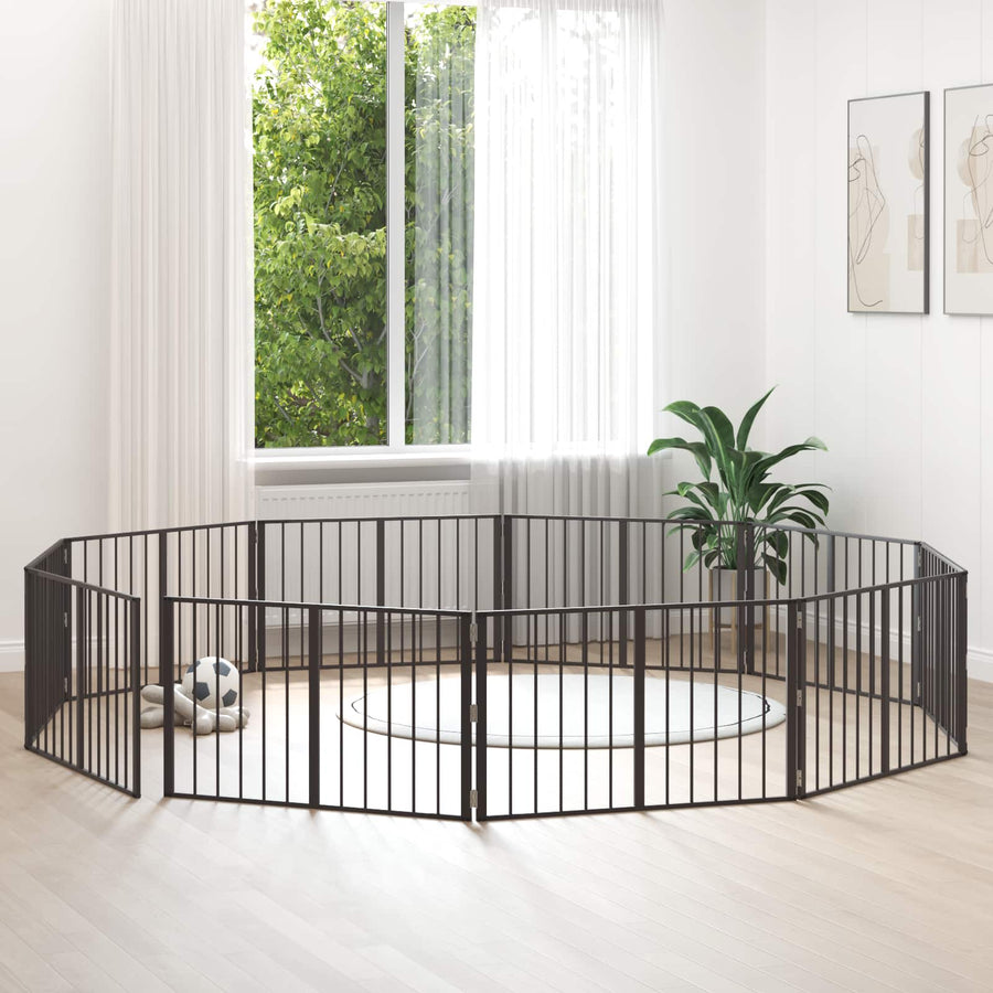 Hondenhek 10 pcs Zwart 100 x 60 cm Gegalvaniseerd staal