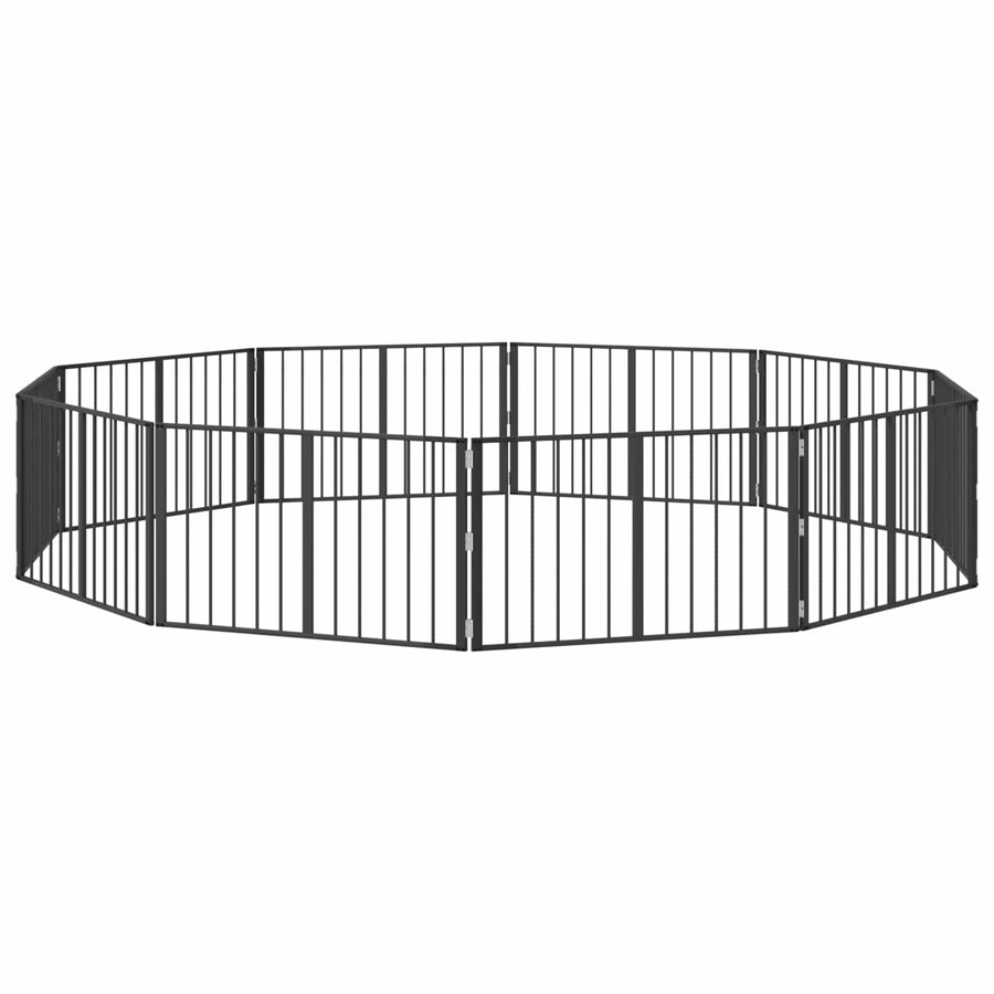 Hondenhek 10 pcs Zwart 100 x 60 cm Gegalvaniseerd staal