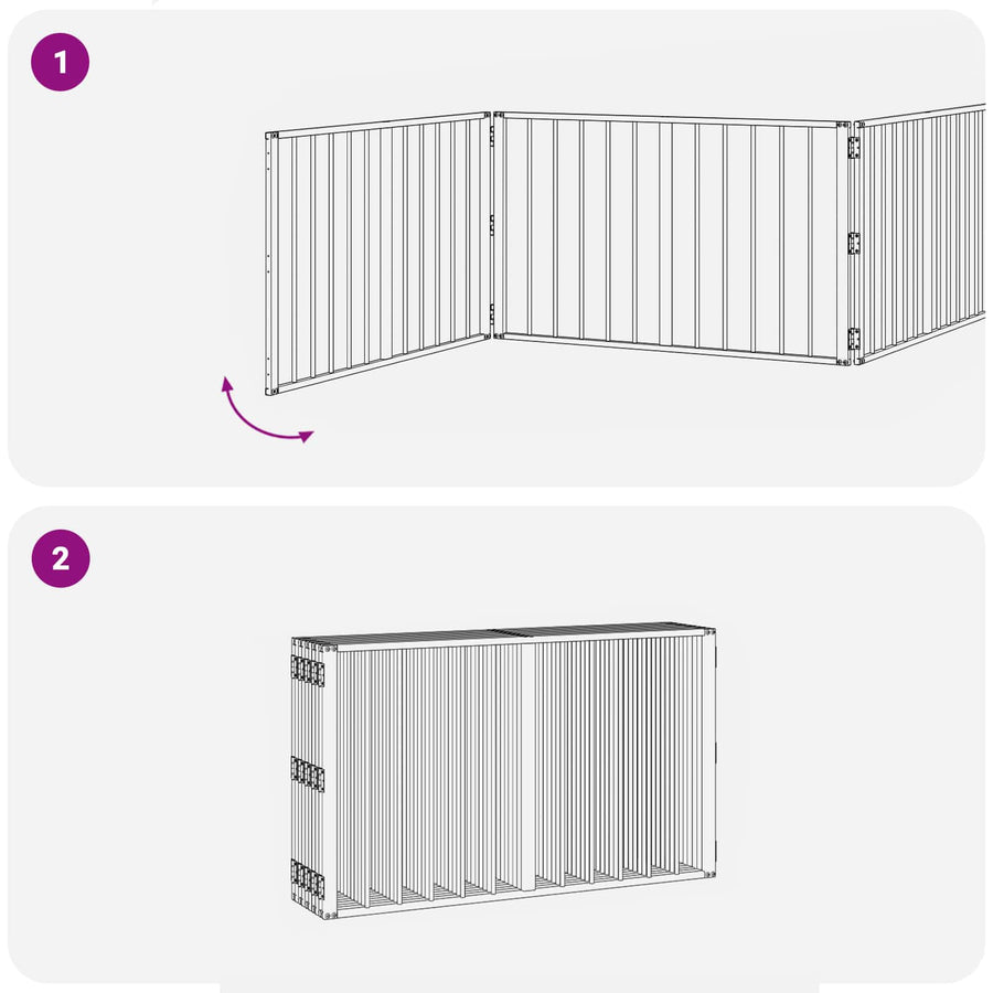 Hondenhek 10 pcs Zwart 100 x 60 cm Gegalvaniseerd staal