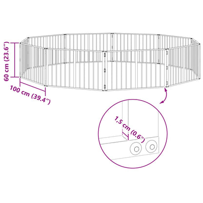 Hondenhek 10 pcs Zwart 100 x 60 cm Gegalvaniseerd staal