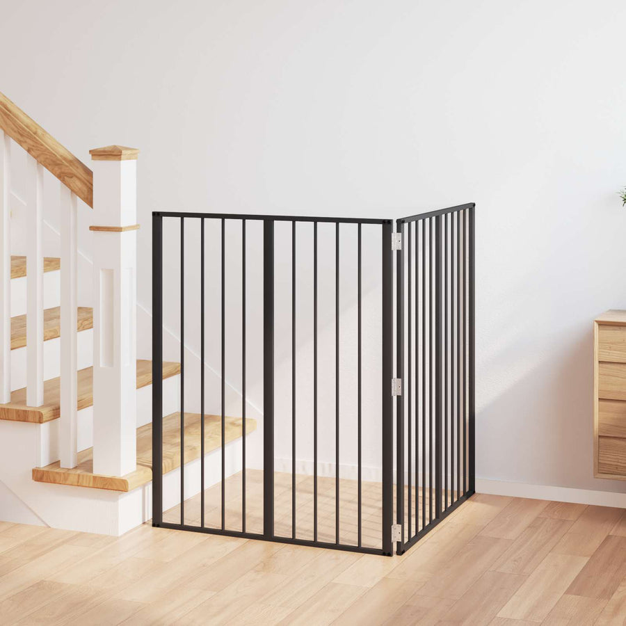 Hondenhek 2 pcs Zwart 80 x 100 cm Gegalvaniseerd staal
