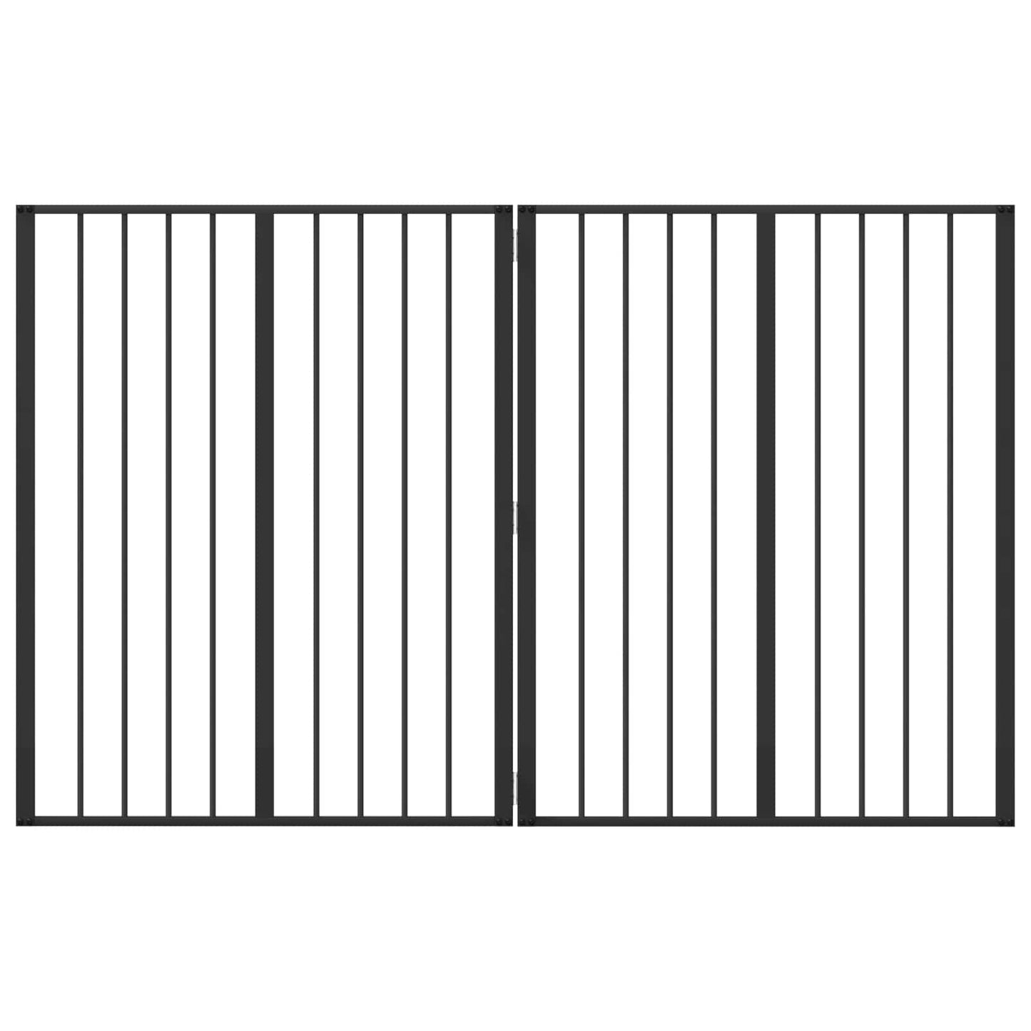 Hondenhek 2 pcs Zwart 80 x 100 cm Gegalvaniseerd staal