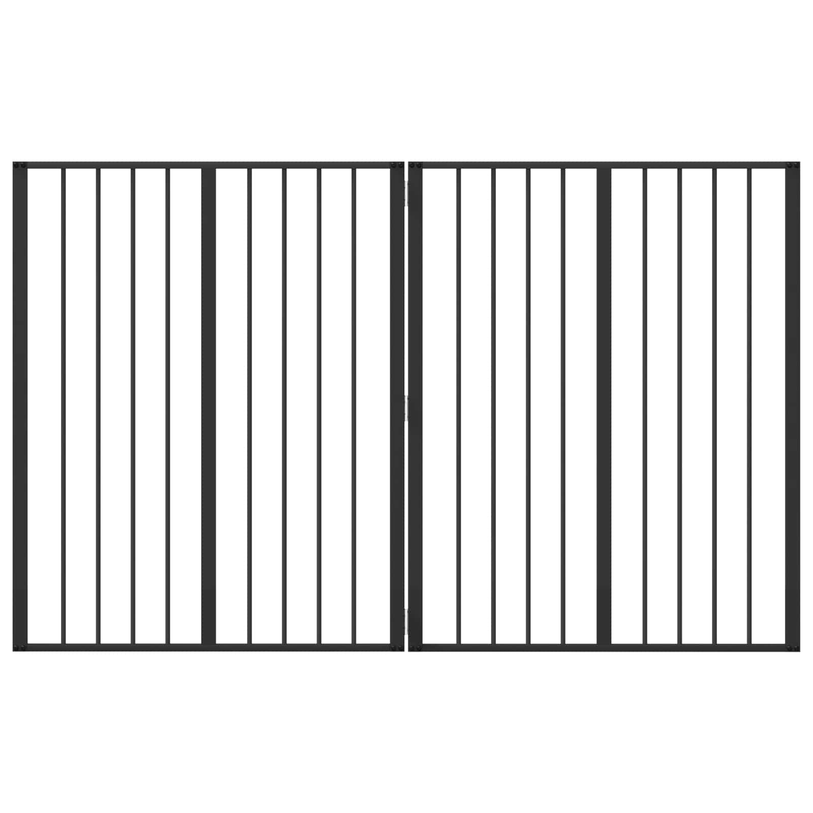Hondenhek 2 pcs Zwart 80 x 100 cm Gegalvaniseerd staal
