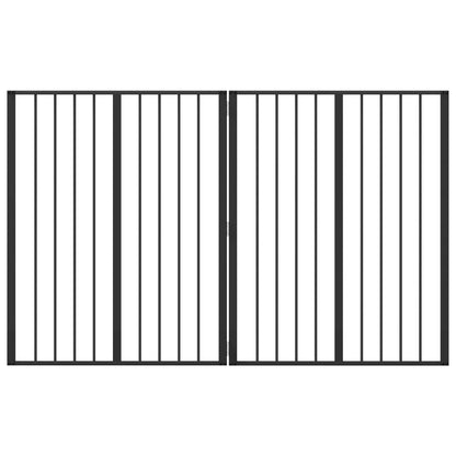 Hondenhek 2 pcs Zwart 80 x 100 cm Gegalvaniseerd staal
