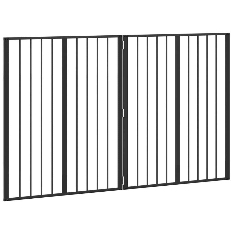 Hondenhek 2 pcs Zwart 80 x 100 cm Gegalvaniseerd staal