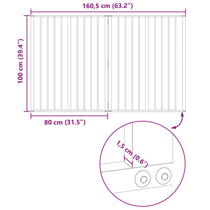 Hondenhek 2 pcs Zwart 80 x 100 cm Gegalvaniseerd staal