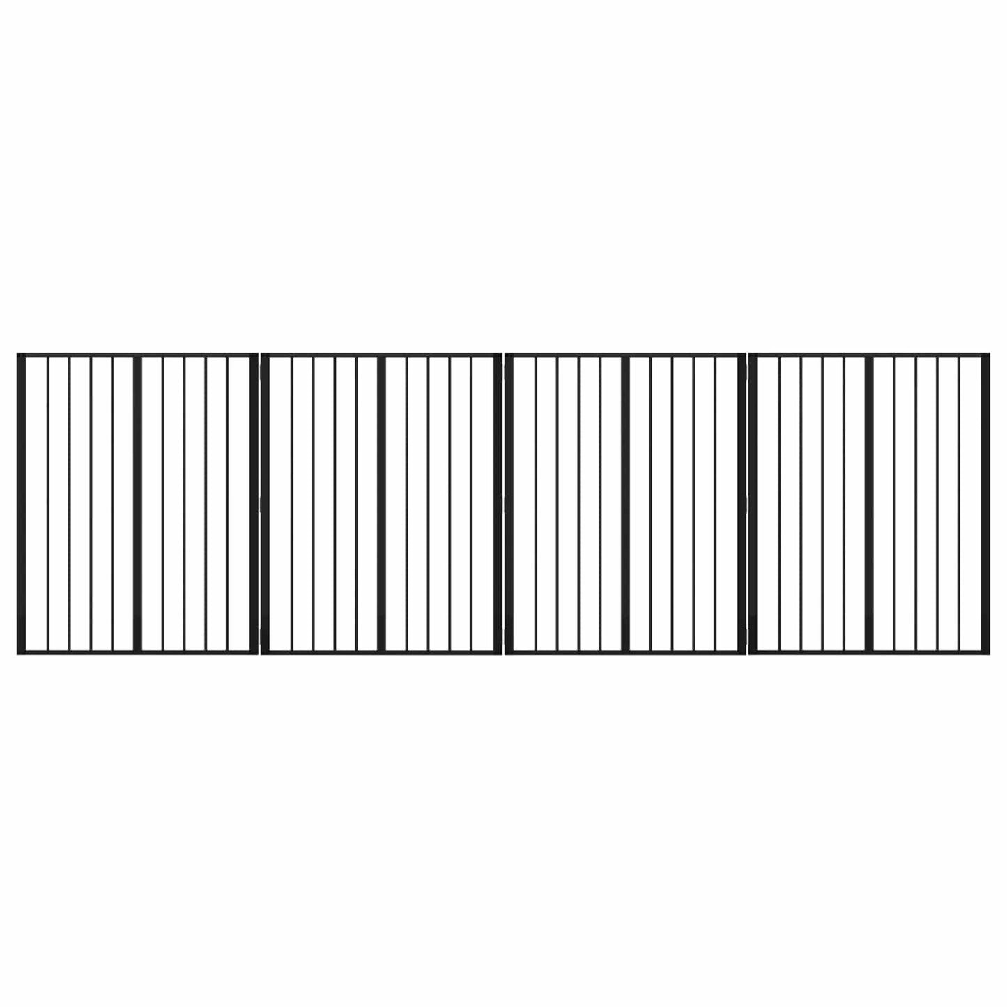 Hondenhek 4 pcs Zwart 80 x 100 cm Gegalvaniseerd staal