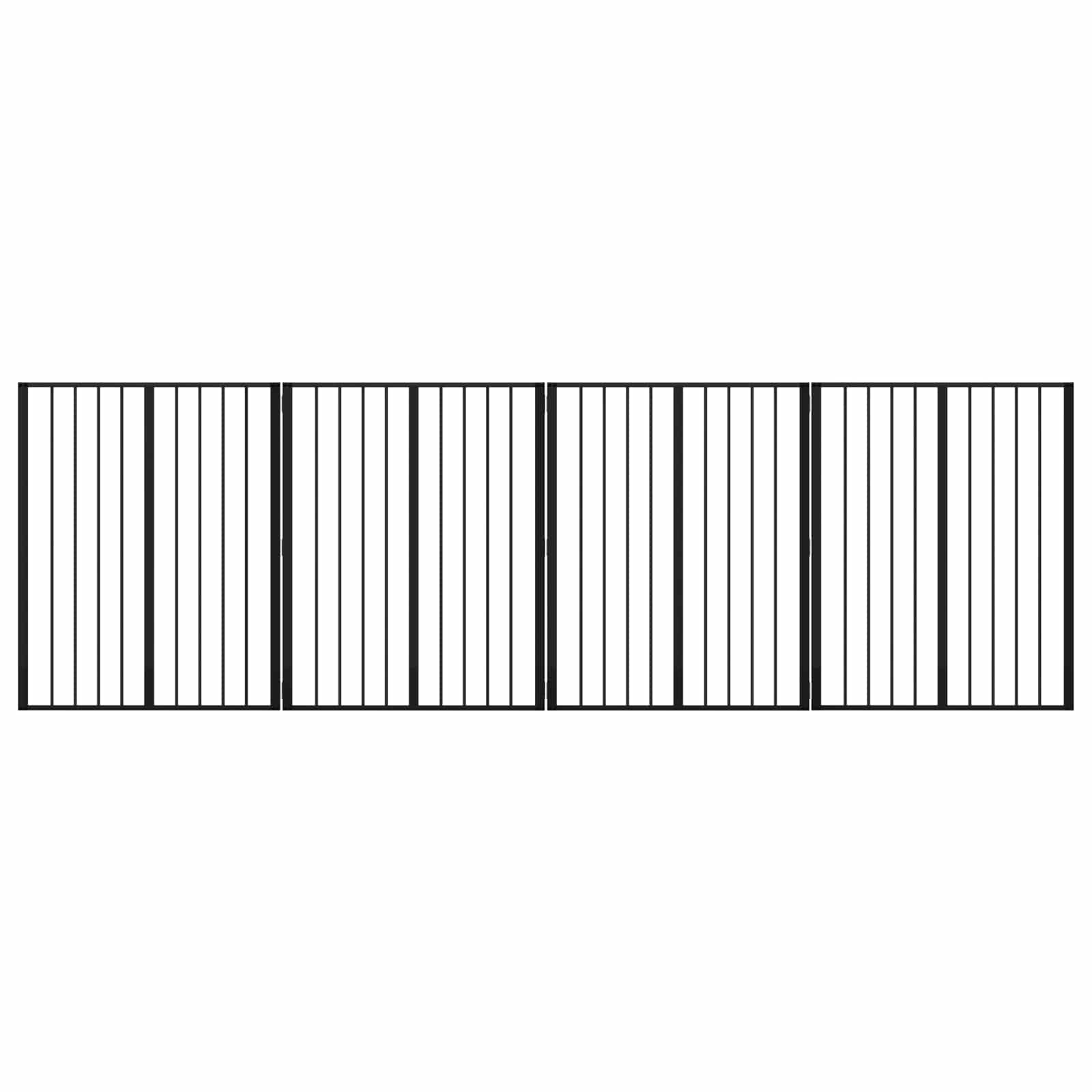 Hondenhek 4 pcs Zwart 80 x 100 cm Gegalvaniseerd staal