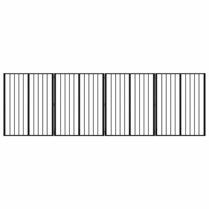 Hondenhek 4 pcs Zwart 80 x 100 cm Gegalvaniseerd staal