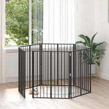 Hondenhek 6 pcs Zwart 80 x 100 cm Gegalvaniseerd staal