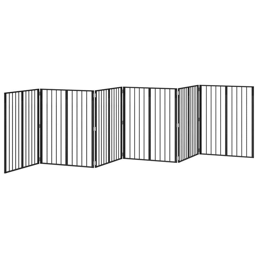 Hondenhek 6 pcs Zwart 80 x 100 cm Gegalvaniseerd staal