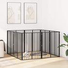 Dog fence 8 pcs Black 80 x 100 cm Galvanized steel