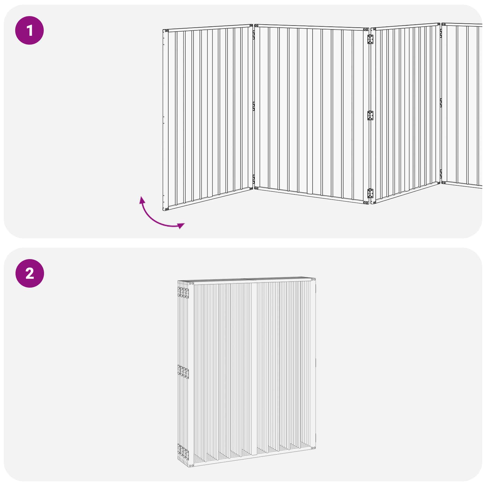 Hondenhek 8 pcs Zwart 80 x 100 cm Gegalvaniseerd staal