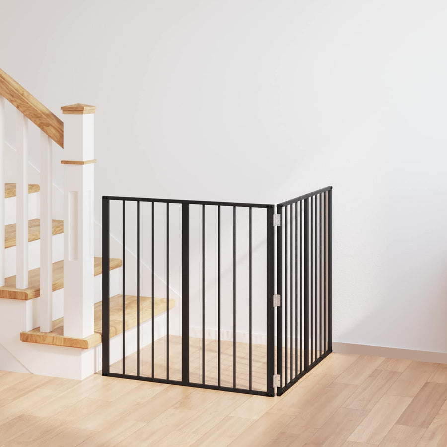 Hondenhek 2 pcs Zwart 80 x 80 cm Gegalvaniseerd staal