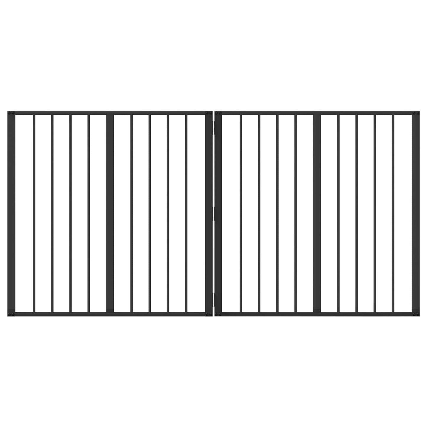 Hondenhek 2 pcs Zwart 80 x 80 cm Gegalvaniseerd staal