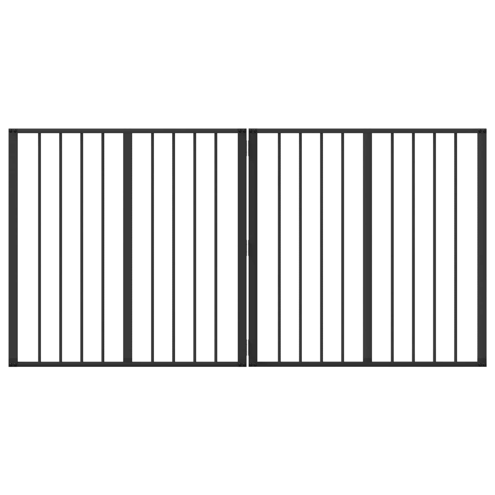 Hondenhek 2 pcs Zwart 80 x 80 cm Gegalvaniseerd staal