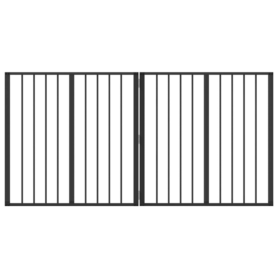 Hondenhek 2 pcs Zwart 80 x 80 cm Gegalvaniseerd staal