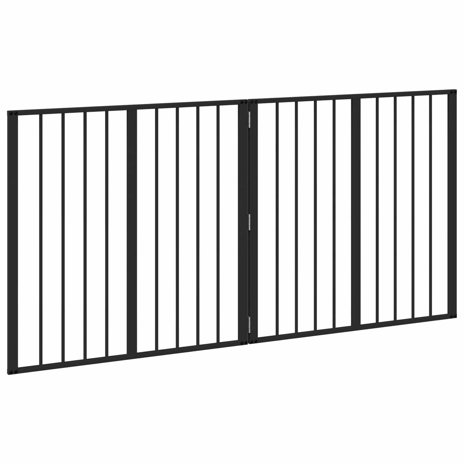 Hondenhek 2 pcs Zwart 80 x 80 cm Gegalvaniseerd staal