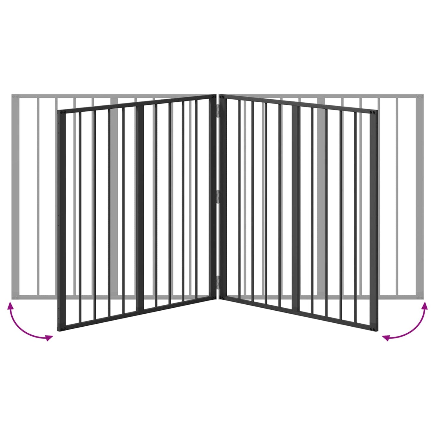 Hondenhek 2 pcs Zwart 80 x 80 cm Gegalvaniseerd staal