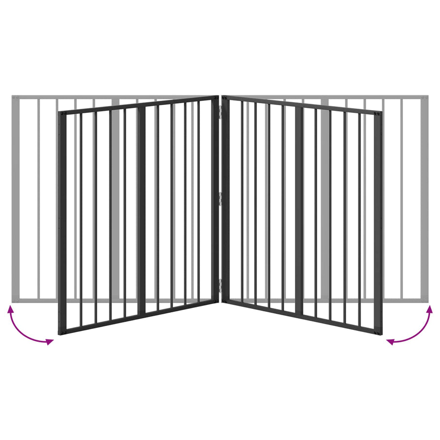 Hondenhek 2 pcs Zwart 80 x 80 cm Gegalvaniseerd staal