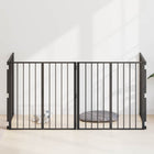 Hondenhek 4 stuks zwart 80x80 cm gegalvaniseerd staal