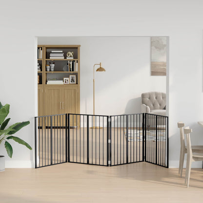 Hondenhek 4 pcs Zwart 80 x 80 cm Gegalvaniseerd staal