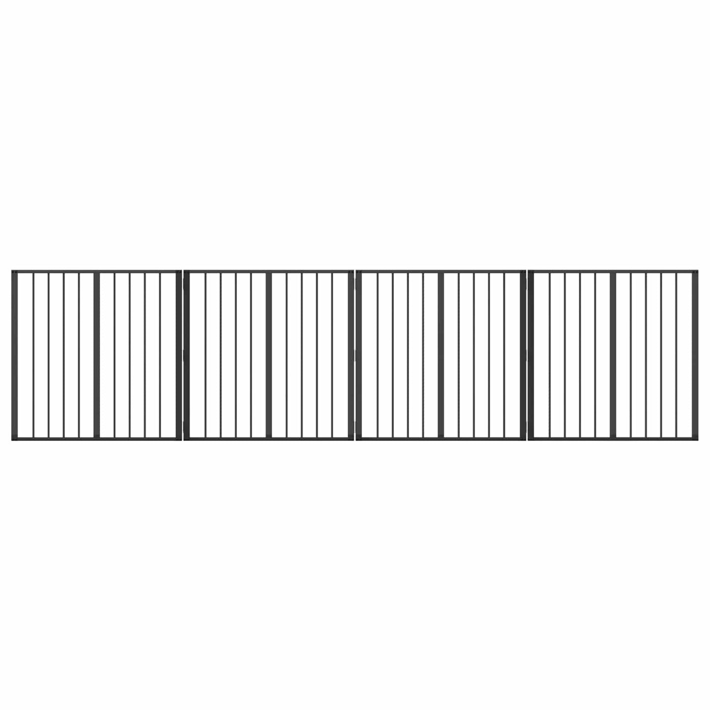 Hondenhek 4 pcs Zwart 80 x 80 cm Gegalvaniseerd staal