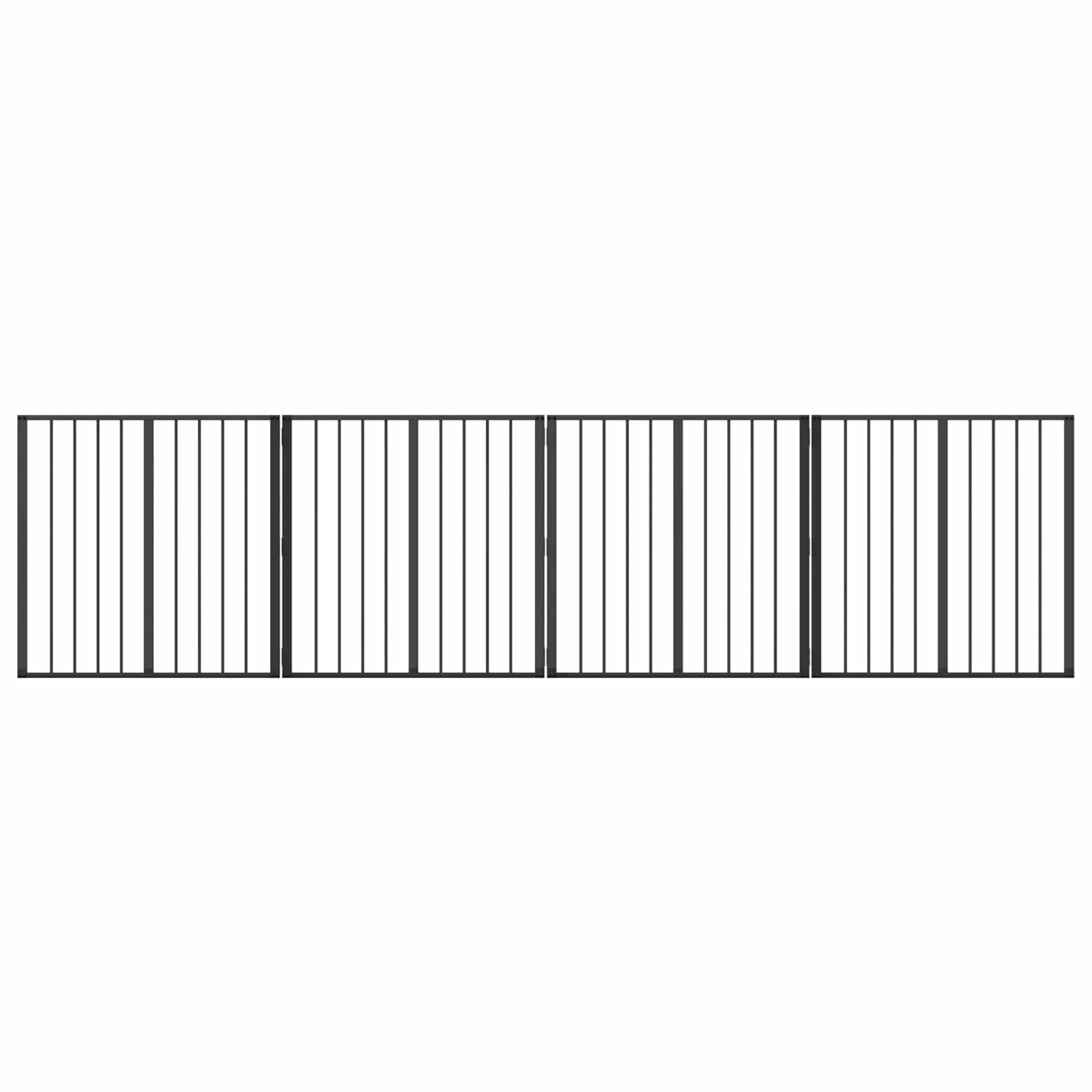 Hondenhek 4 pcs Zwart 80 x 80 cm Gegalvaniseerd staal