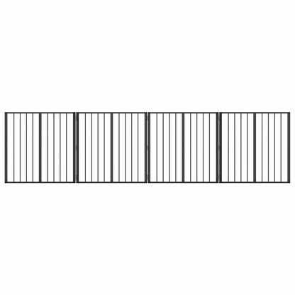 Hondenhek 4 pcs Zwart 80 x 80 cm Gegalvaniseerd staal