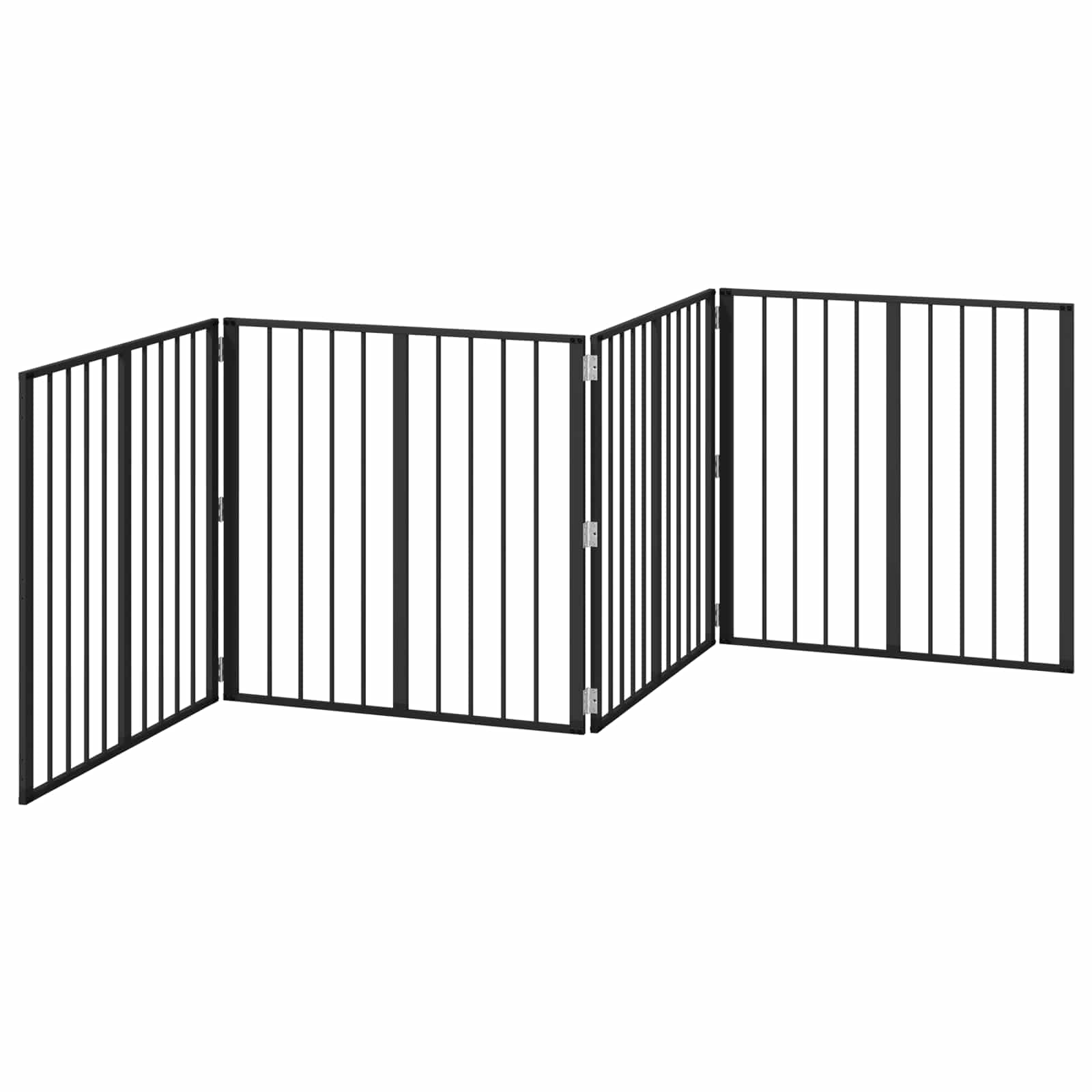 Hondenhek 4 pcs Zwart 80 x 80 cm Gegalvaniseerd staal
