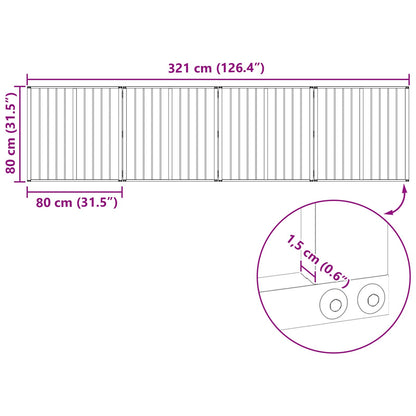 Hondenhek 4 pcs Zwart 80 x 80 cm Gegalvaniseerd staal