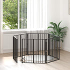 Dog Playpen 6 pcs Black 80 x 80 cm Galvanized steel