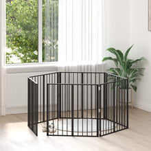 Hondenhek 6 pcs Zwart 80 x 80 cm Gegalvaniseerd staal