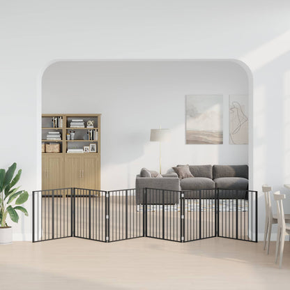Hondenhek 6 pcs Zwart 80 x 80 cm Gegalvaniseerd staal