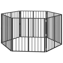 Hondenhek 6 pcs Zwart 80 x 80 cm Gegalvaniseerd staal