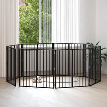 Hondenhek 8 pcs Zwart 80 x 80 cm Gegalvaniseerd staal