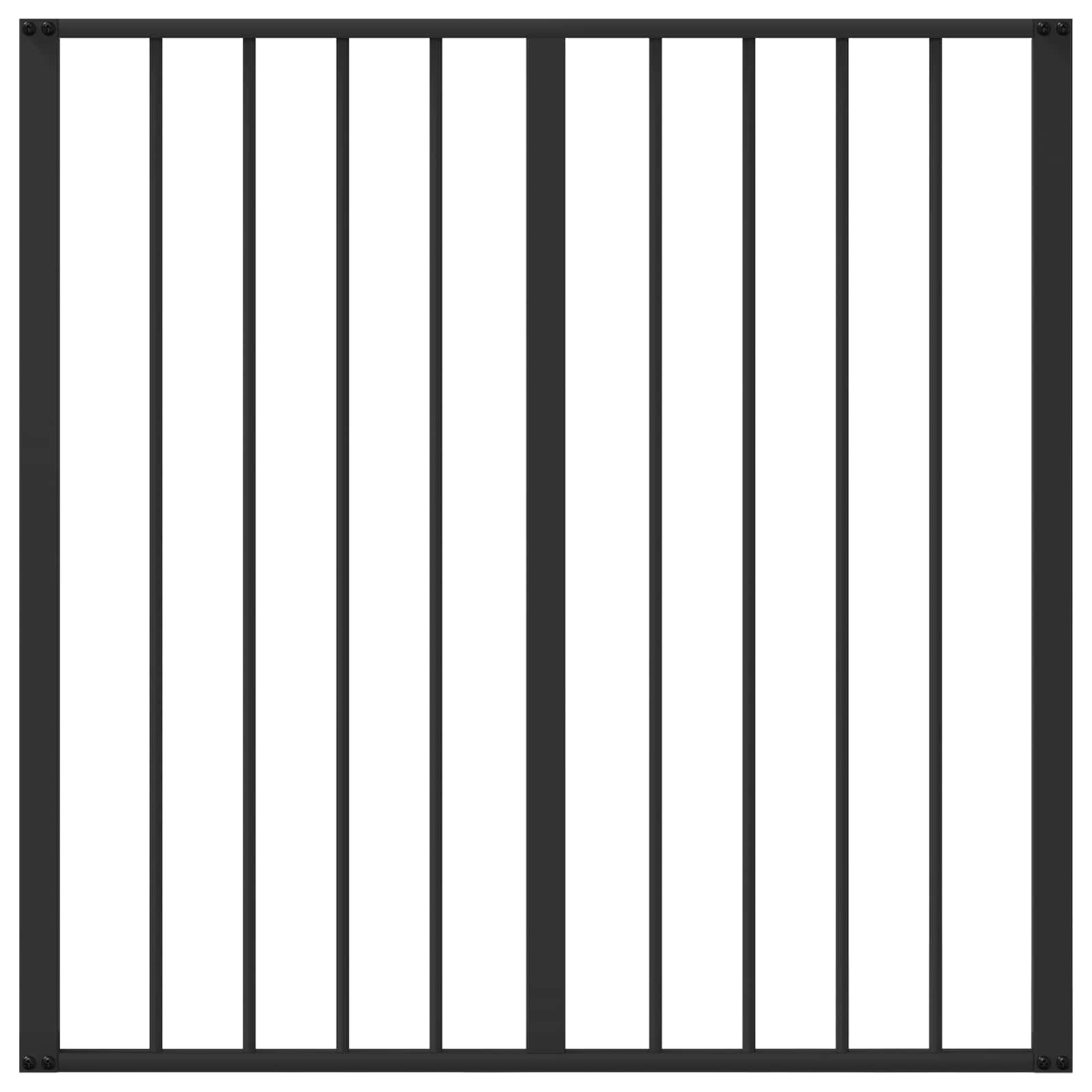 Hondenhek 8 pcs Zwart 80 x 80 cm Gegalvaniseerd staal