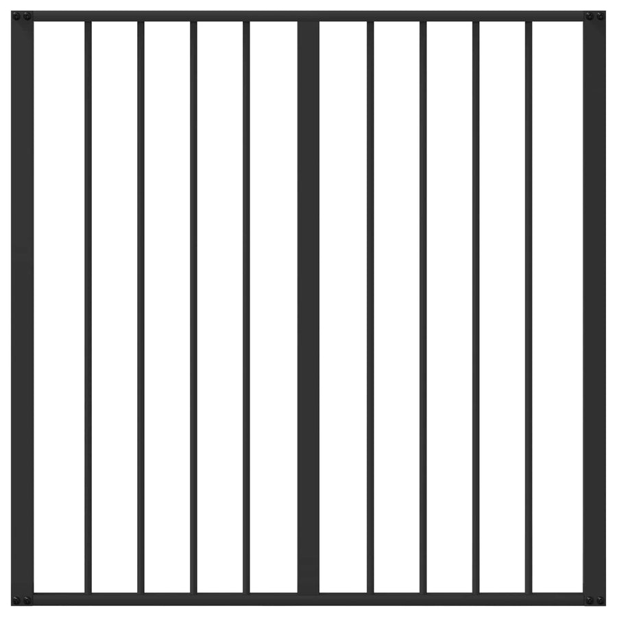 Hondenhek 8 pcs Zwart 80 x 80 cm Gegalvaniseerd staal