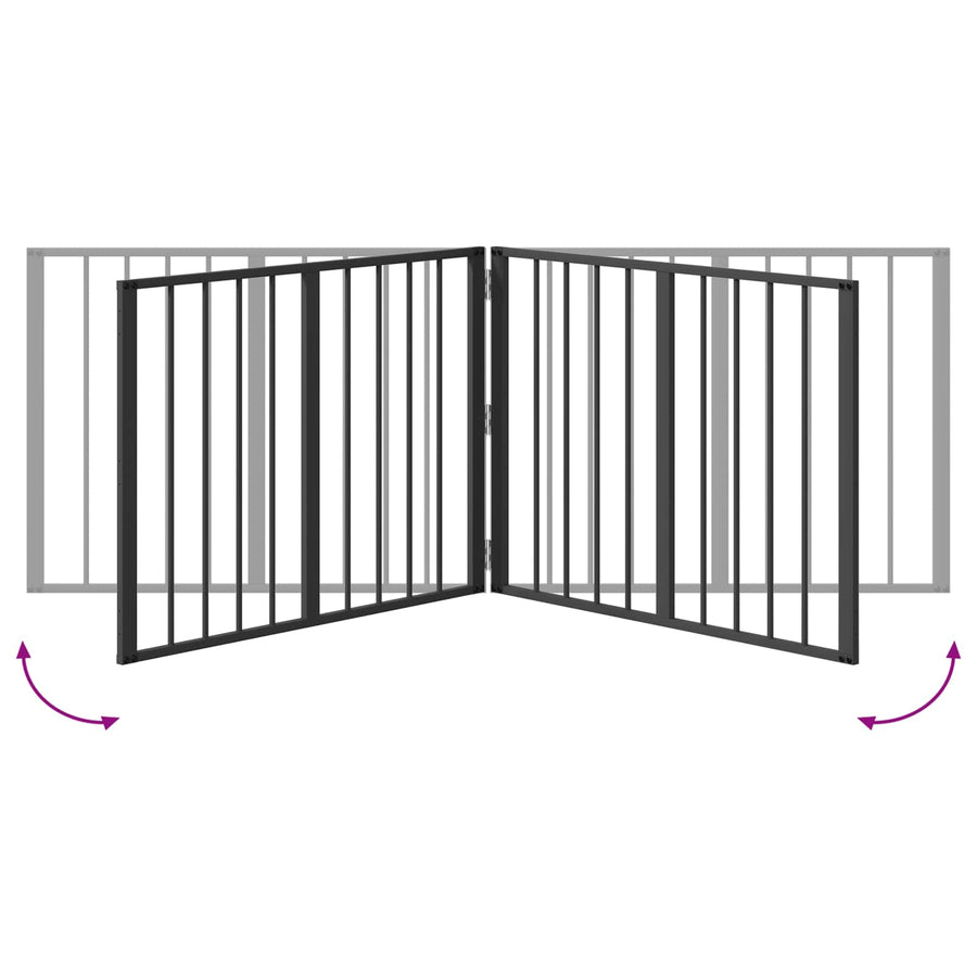 Hondenhek 2 pcs Zwart 80 x 60 cm Gegalvaniseerd staal