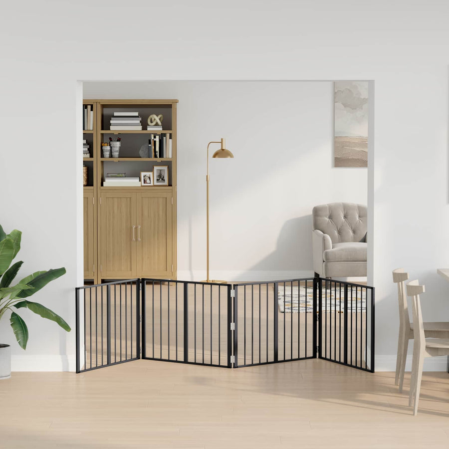 Hondenhek 4 pcs Zwart 80 x 60 cm Gegalvaniseerd staal