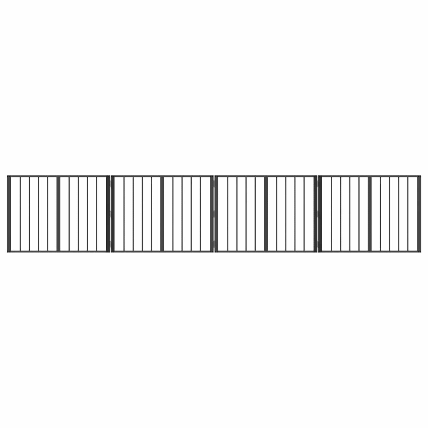 Hondenhek 4 pcs Zwart 80 x 60 cm Gegalvaniseerd staal